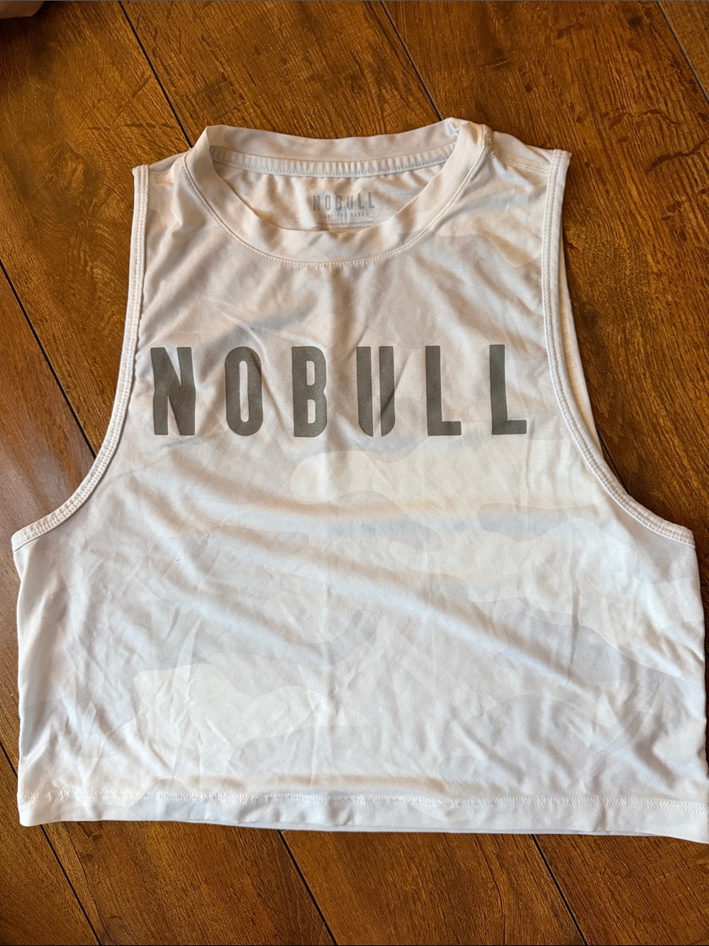 NOBULL White Camo Cropped Muscle Tank